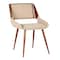 Armen Living Panda Mid-Century Dining Chair in Walnut Finish and Brown Fabric LCPNSIWABR - alternate 1